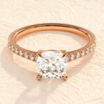 Cushion Cut 2 ct Lab Grown Diamond Prong Setting Engagement Ring - Image 5