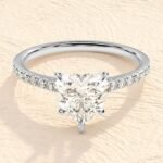 14K Solid Gold 1ct Heart Shape Lab Grown Diamond Engagement Ring