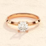 Princess Cut 14K Solid Gold Engagement Ring Lab Grown Dimond - Image 5