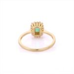 14K Solid Gold Emerald Diamond Ring - Image 4