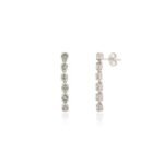 14K Solid Gold Green Sapphire Dangle Earrings - Image 2