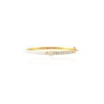 14K Solid Gold Enamel Diamond Bangle