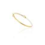 14K Solid Gold Enamel Diamond Bangle - Image 2