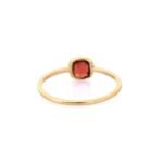 14K Solid Gold Cushion Cut Garnet Ring - Image 4