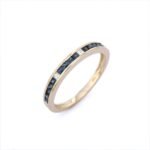 14K Solid Gold Sapphire Band Ring - Image 3