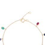 14K Solid Gold Ruby Emerald & Blue Sapphire Bracelet - Image 4