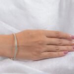 18k Solid Gold Turquoise Enamel Gold Bangle - Image 2