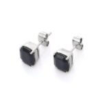 18k Solid Gold Blue Sapphire Studs - Image 2