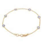 18k Solid Gold Blue Sapphire Bracelet - Image 3