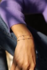 14K Solid Gold Diamond Chain Bracelet - Image 5