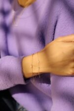 14K Solid Gold Diamond Chain Bracelet - Image 6