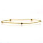 14K Solid Gold Sapphire Bangle