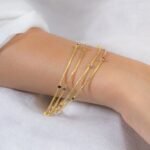 14K Solid Gold Sapphire Bangle - Image 2