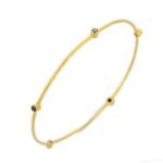 14K Solid Gold Sapphire Bangle - Image 3