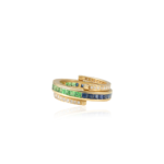 14K Solid Gold Emerald Sapphire Diamond Convertible Magic Ring