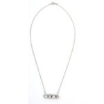 14K Solid Gold Emerald Ruby Sapphire and Diamond Faceted Necklace - Image 3