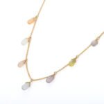 14K Solid Gold Multi-Gemstone Necklace - Image 2