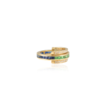 14K Solid Gold Emerald Sapphire Diamond Convertible Magic Ring - Image 4