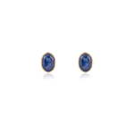 18k Solid Gold Blue Sapphire Studs
