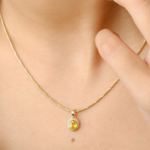 14K Solid Gold Yellow Sapphire Combo Jewelry Set - Image 7