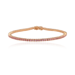 18k Solid Gold Pink Sapphire Sleek Bracelet