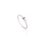 18K Solid Gold Ruby Diamond Toi Et Moi Ring - Image 3