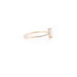 14K Solid Gold Baguette Cut Moonstone Statement Ring - Image 3