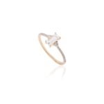 14K Solid Gold Baguette Cut Moonstone Statement Ring - Image 6
