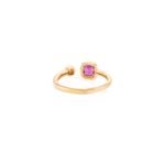 14K Solid Gold Ruby Diamond Open Ring for Women - Image 3