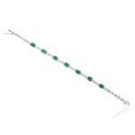 14K Solid Gold Emerald Diamond Designer Bracelet - Image 3