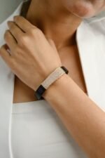 14K Rose Gold Diamond Abstract Men's Bracelet - Image 2