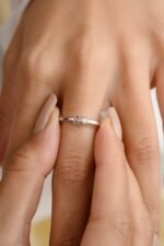 14K Solid Gold Tourmaline Diamond Adjustable Ring - Image 2