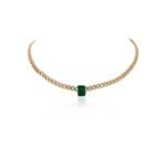 14K Solid Gold Curb Chain Choker Necklace
