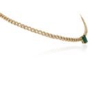 14K Solid Gold Curb Chain Choker Necklace - Image 3