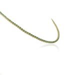 14K Solid Gold Round Cut Emerald Tennis Necklace - Image 5