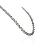 14K Solid Gold Round Emerald & Diamond Choker Necklace - Image 3