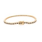 14K Solid Gold Blue Sapphire and Diamond Bracelet for Her - Image 5