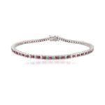 14K Gold Ruby Diamond Tennis Bracelet