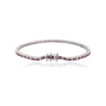 14K Gold Ruby Diamond Tennis Bracelet - Image 3