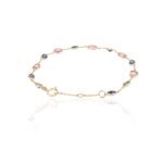 14K Solid Gold Multi-Sapphire Chain Bracelet - Image 3