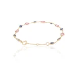 14K Solid Gold Multi-Sapphire Chain Bracelet