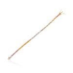 14K Solid Gold Multi Sapphire Tennis Bracelet - Image 3