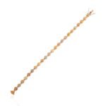 14K Solid Gold Multi Sapphire Heart Tennis Bracelet - Image 6