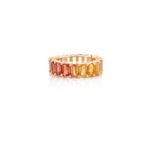 14K Solid Gold Multi Sapphire Eternity Band