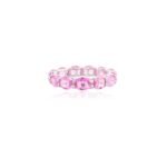 14K Solid Gold Pink Sapphire Eternity Band