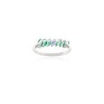 14K Solid Gold Emerald Sapphire Ring - Image 5