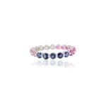 14K Solid Gold Multi Sapphire Eternity Band - Image 6