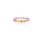 14K Solid Gold Multi Sapphire Eternity Band