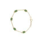 14K Solid Gold Emerald Chain Bracelet - Image 7