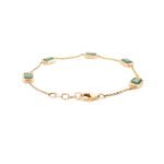 14K Solid Gold Emerald Chain Bracelet - Image 4
